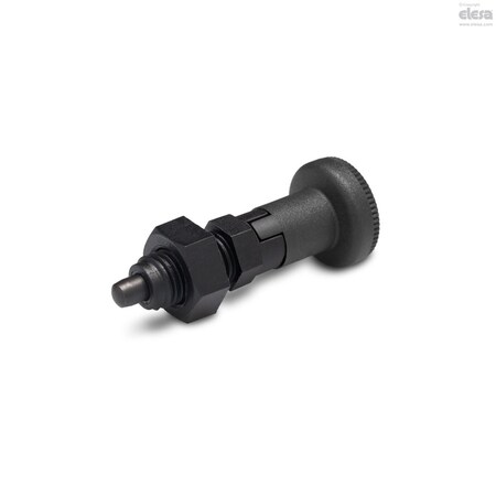 Elesa Black-oxide steel plunger, with locking nut, PMT.101-5-M10x1-AK-C6 PMT.101-AK